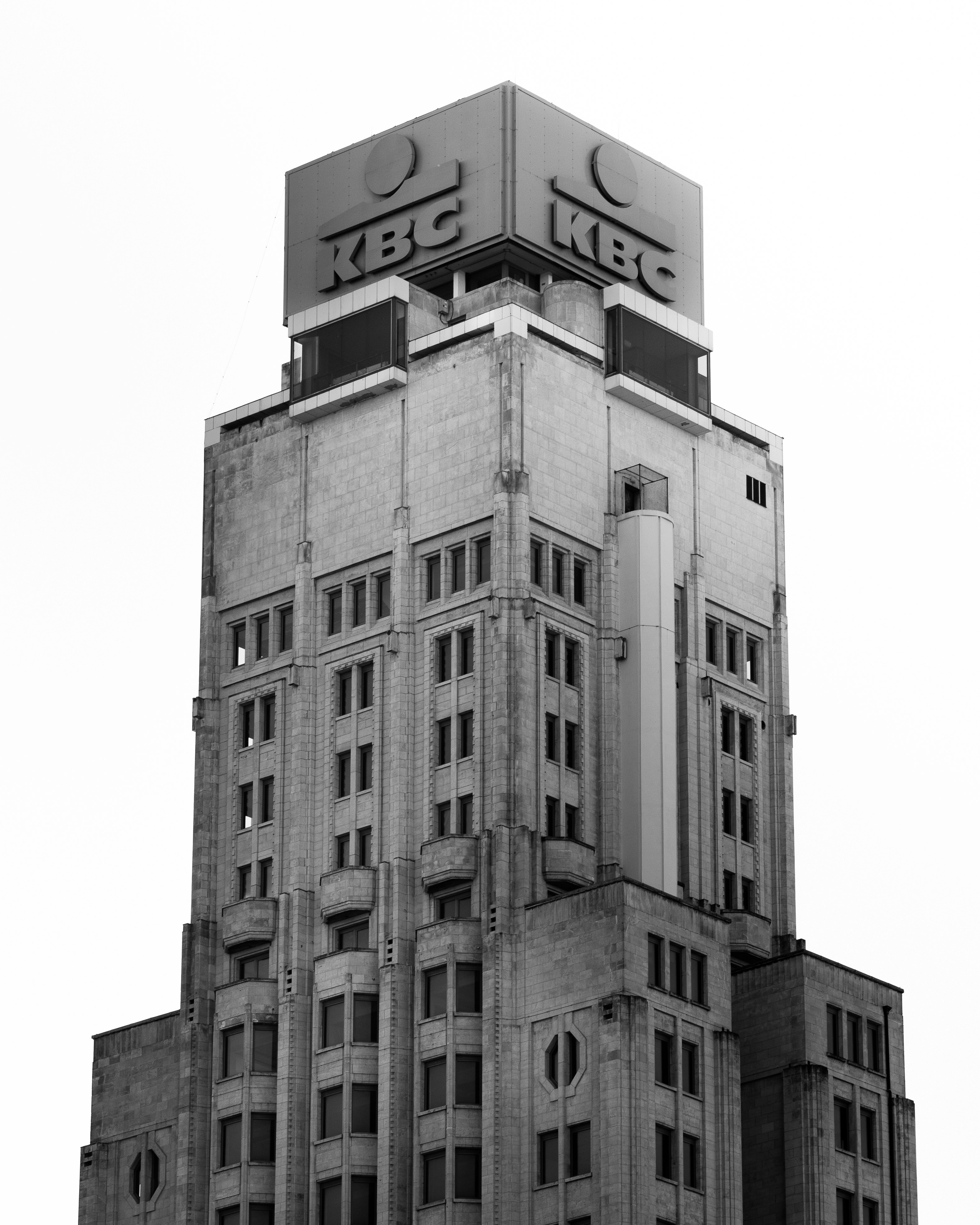 grayscale photo of concrete building